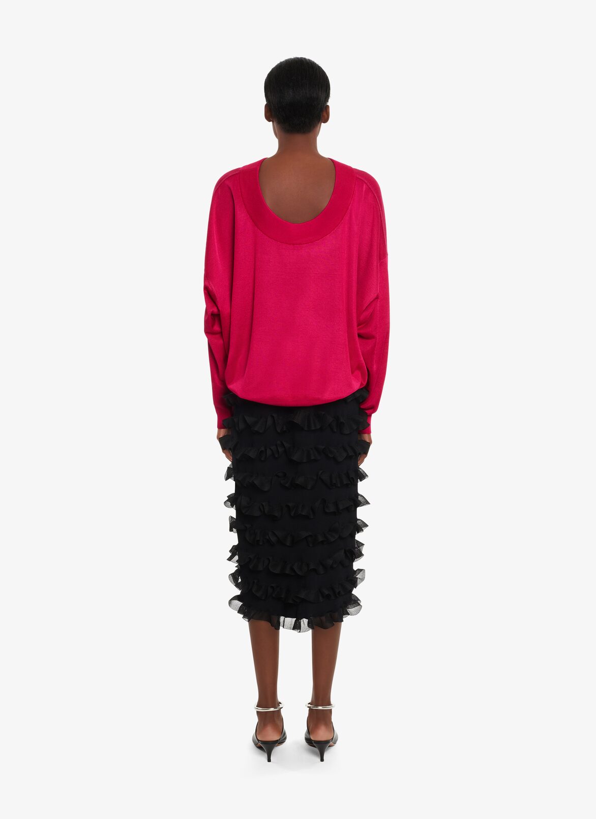 ZIPPED HIGH-WAIST SKIRT ALAÏA BLACK ZIPPED HIGH-WAIST SKIRT